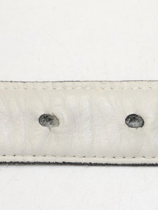 Gucci Vintage 1970\'s Reversable Leather Gold G Buckle Belt - Black/White/Gold main image 7